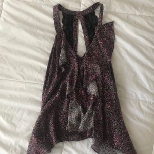 Colorful blouse, with lace back.